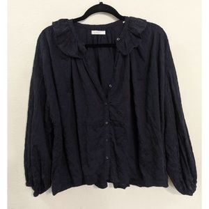 Doen Rosebay Blouse in Deep Ink Embroidered (Sz S)